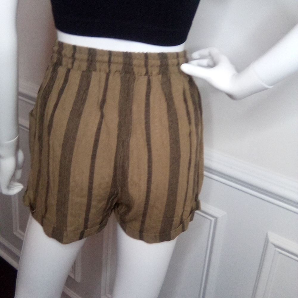 Angie's Striped Women's Shorts, Sz. Small, Elastic Tie Waist, 100% Rayon, NWOT - Picture 5 of 12